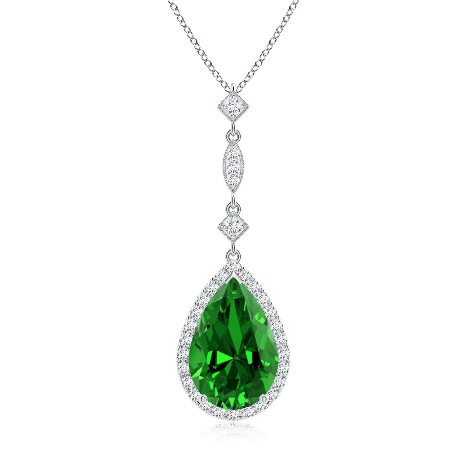 0.94 CTW Ruby Heart Pendant with Diamond Double Halo in 14K Yellow Gold - Image 3