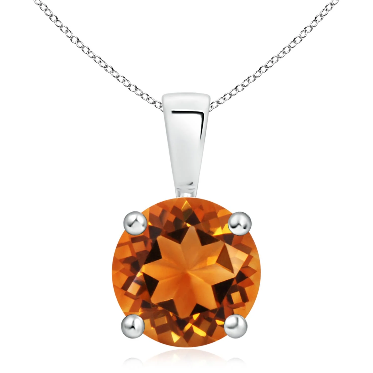 0.7 CTW Round Citrine Solitaire Infinity Knot Pendant in 18K Yellow Gold - Image 3