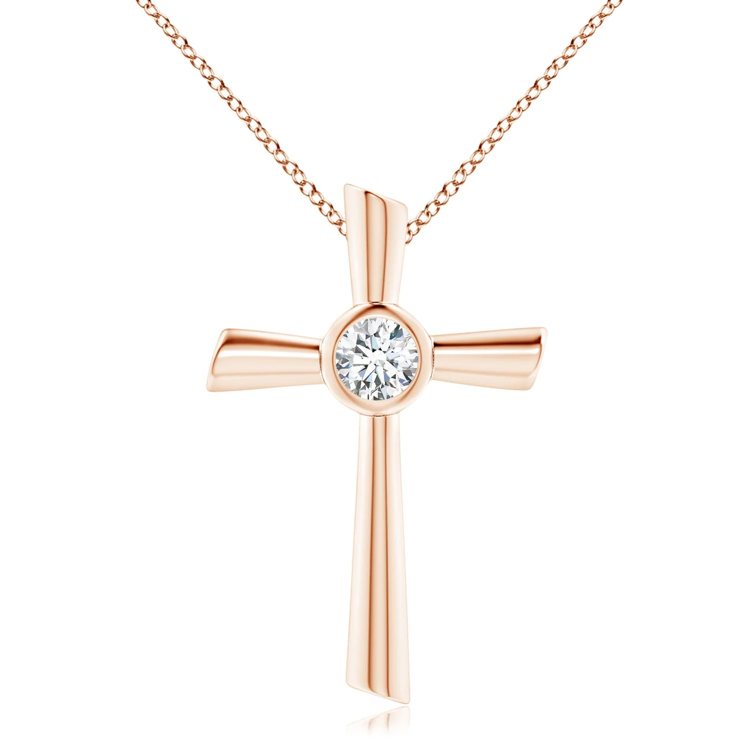 1.2 CTW Round Emerald Solitaire Infinity Knot Pendant in 14K Rose Gold - Image 8