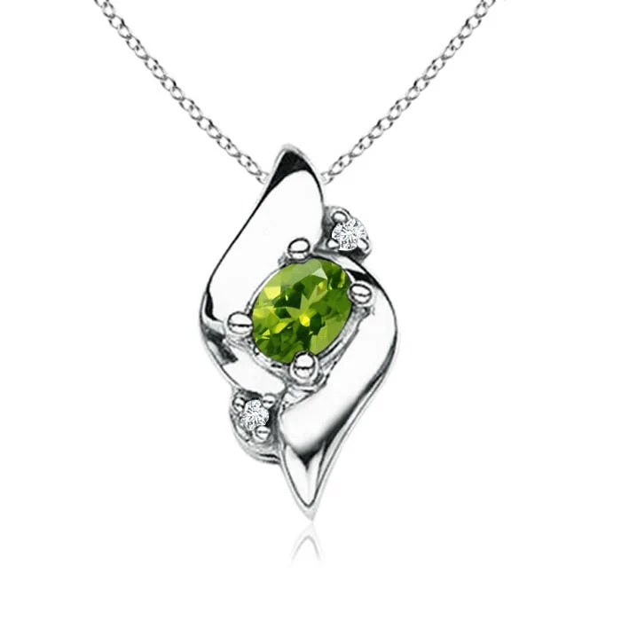 0.95 CTW Round Peridot Solitaire Infinity Knot Pendant in 14K Rose Gold - Image 8
