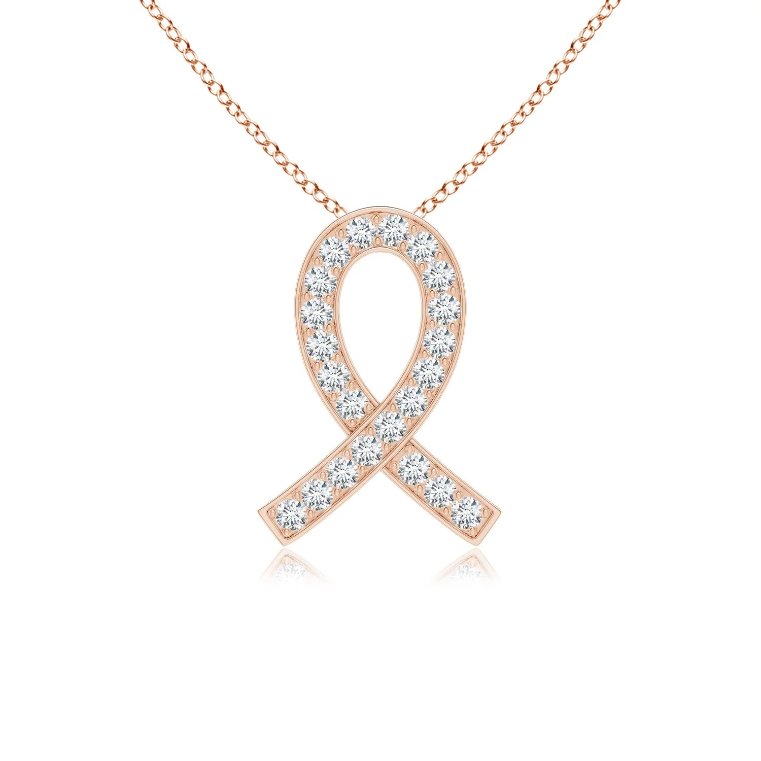 1.03 CTW Prong-Set Round Diamond Two Stone Pendant in 18K Rose Gold - Image 10