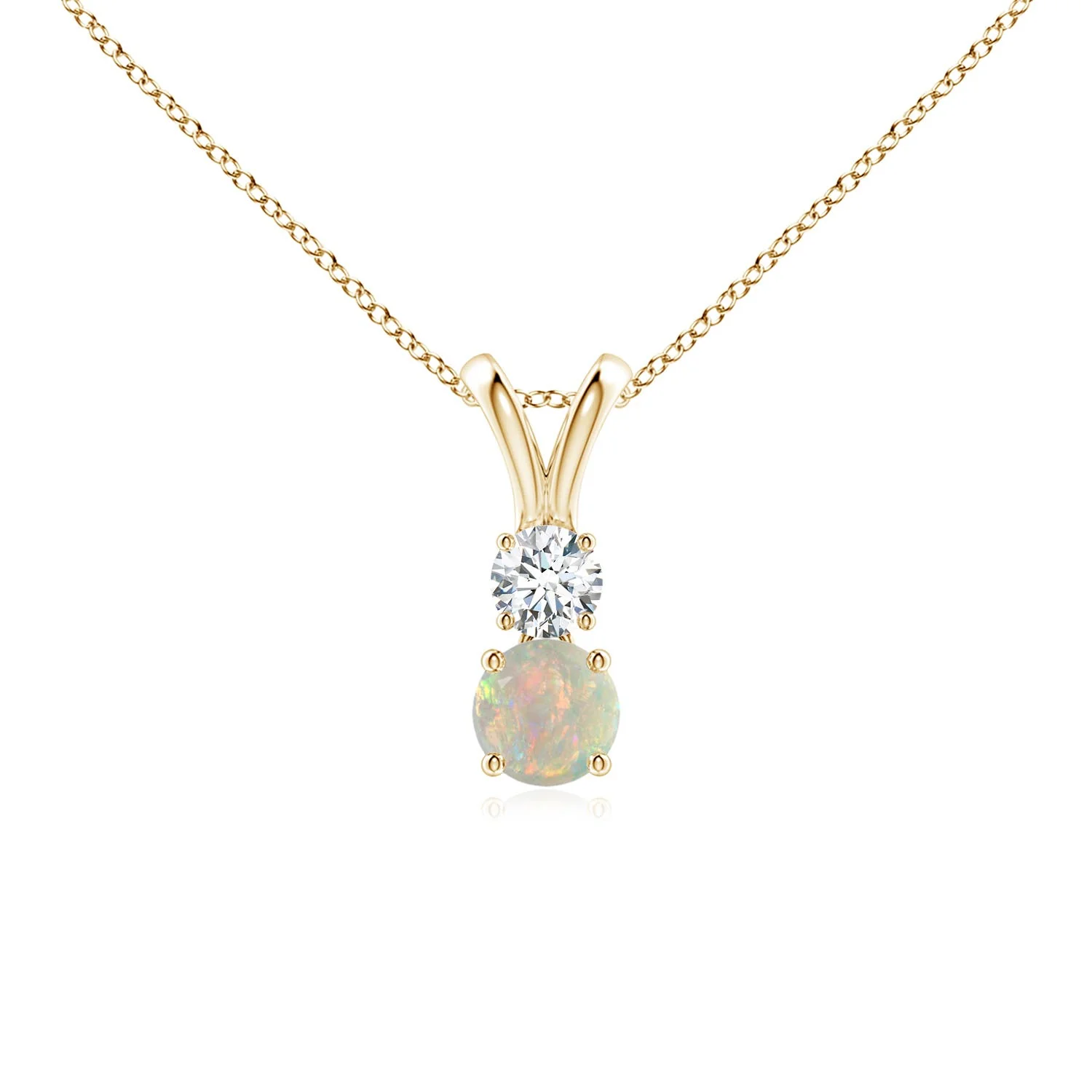 1.78 CTW Prong-Set Round Ruby and Diamond Two Stone Pendant in 14K Rose Gold - Image 5