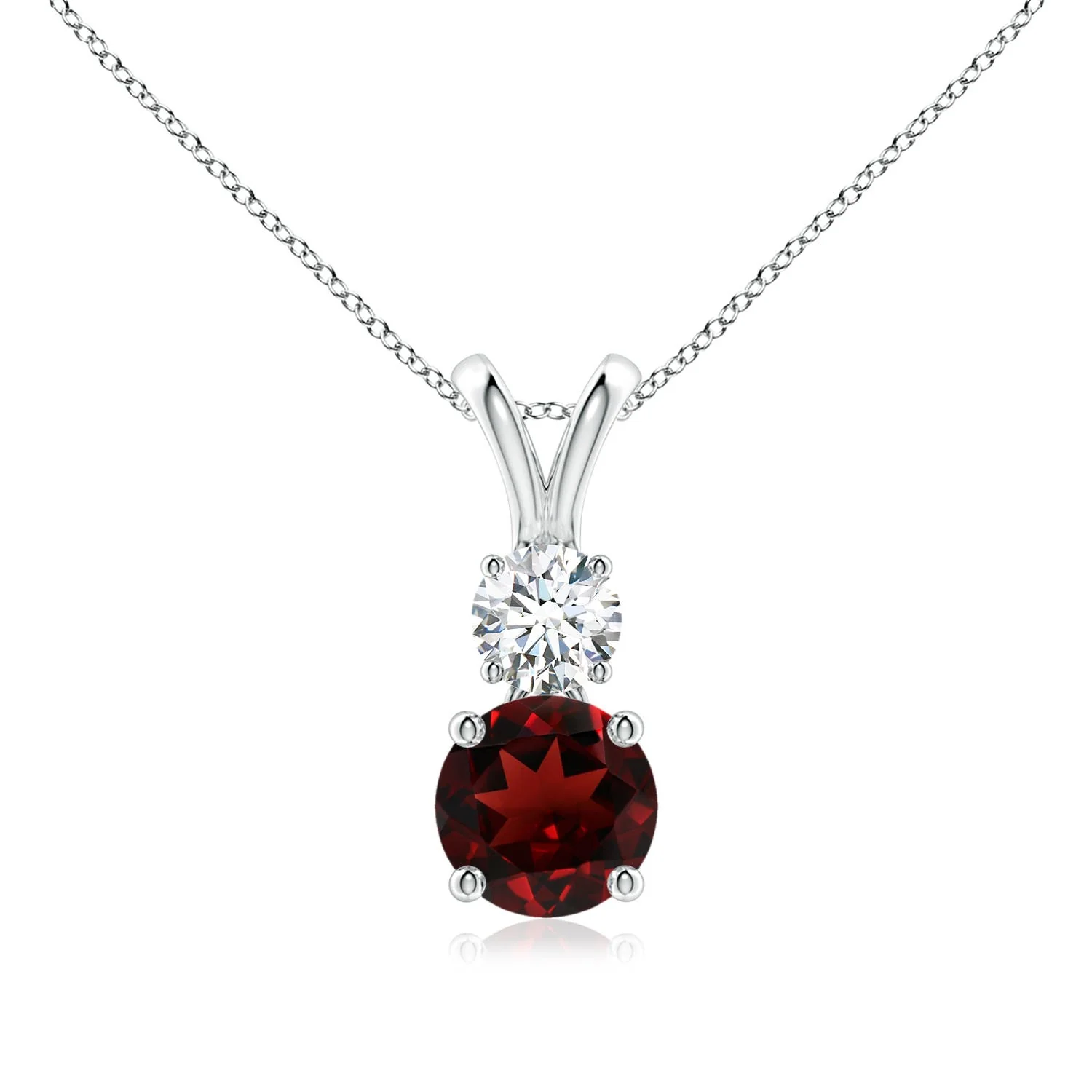 1.78 CTW Prong-Set Round Ruby and Diamond Two Stone Pendant in 14K Rose Gold - Image 9