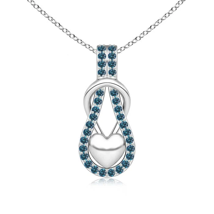 0.5 CTW Classic Prong-Set Round Enhanced Blue Diamond Solitaire Pendant in 18K Yellow Gold