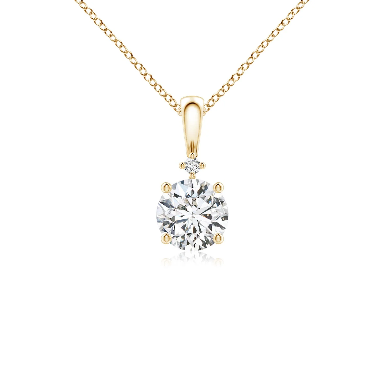1.32 CTW Round Enhanced Black Diamond Solitaire Pendant with Accent in 18K Yellow Gold - Image 7