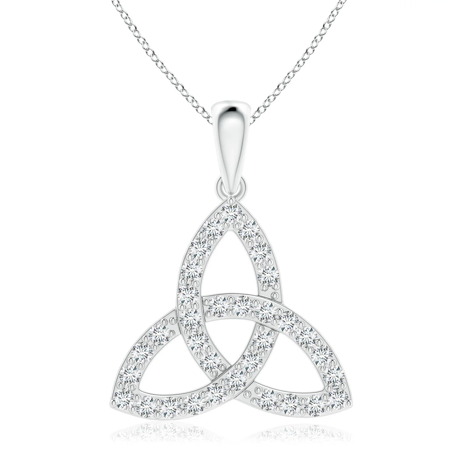 1.52 CTW Prong-Set Round Diamond Halo Pendant in 14K White Gold - Image 9