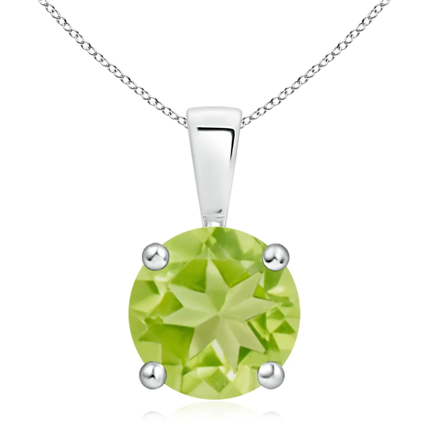 0.65 CTW Peridot Infinity Knot Pendant with Diamonds in Platinum - Image 3