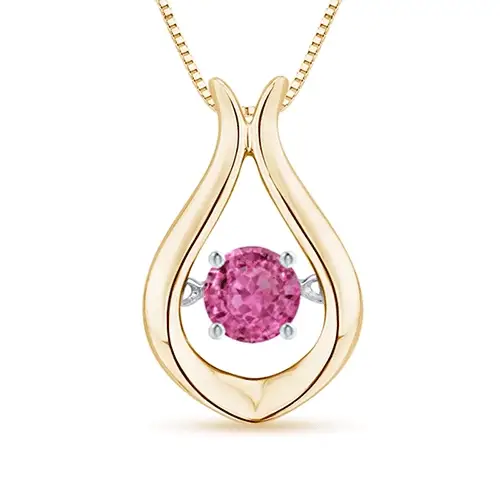 1.26 CTW Classic Trio Round Pink Sapphire Necklace in 14K White Gold - Image 6