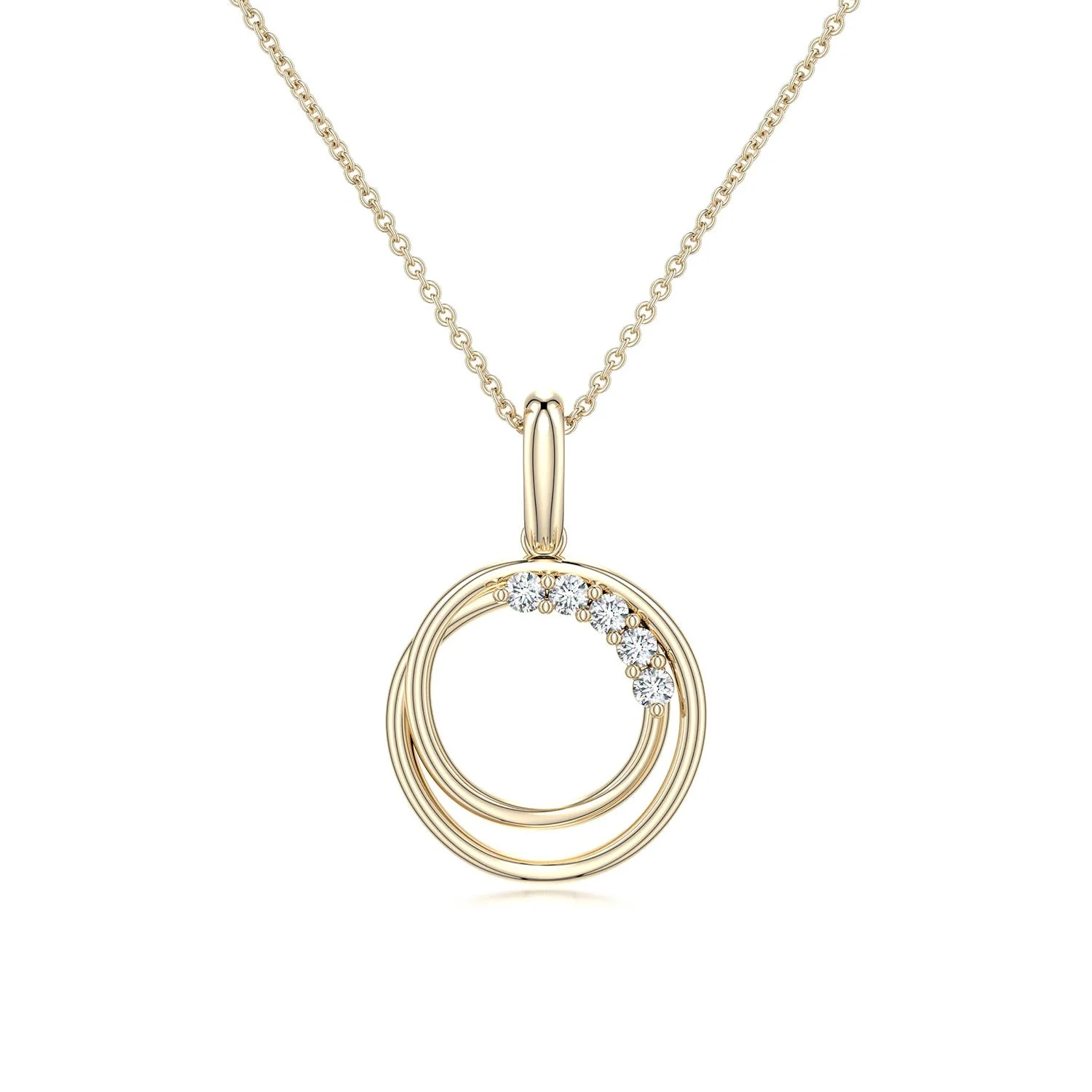 0.25 CTW Classic Diamond Curved Bar Necklace in 18K Yellow Gold - Image 3