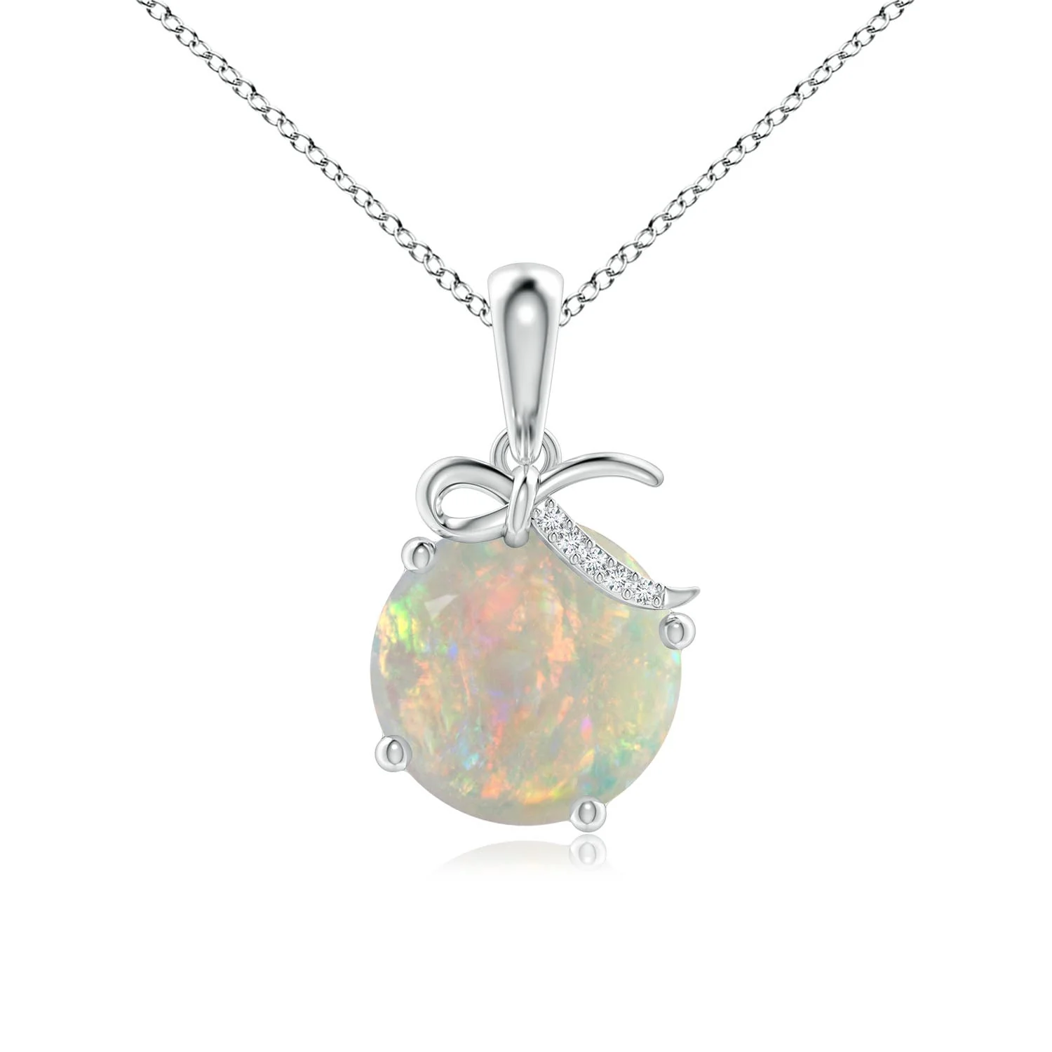 1.33 CTW Opal Teardrop Pendant with Diamond Halo in 18K Rose Gold - Image 4
