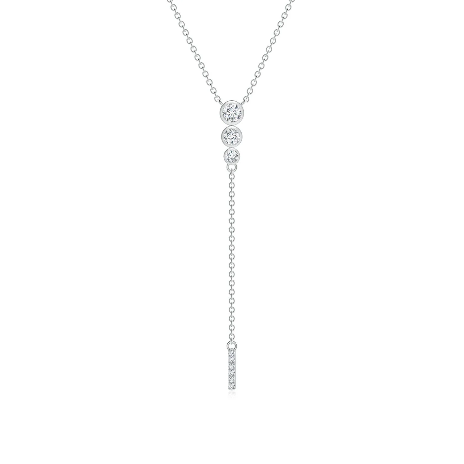 1.92 CTW Rectangular Cushion Aquamarine V-Bale Pendant in 14K White Gold - Image 10