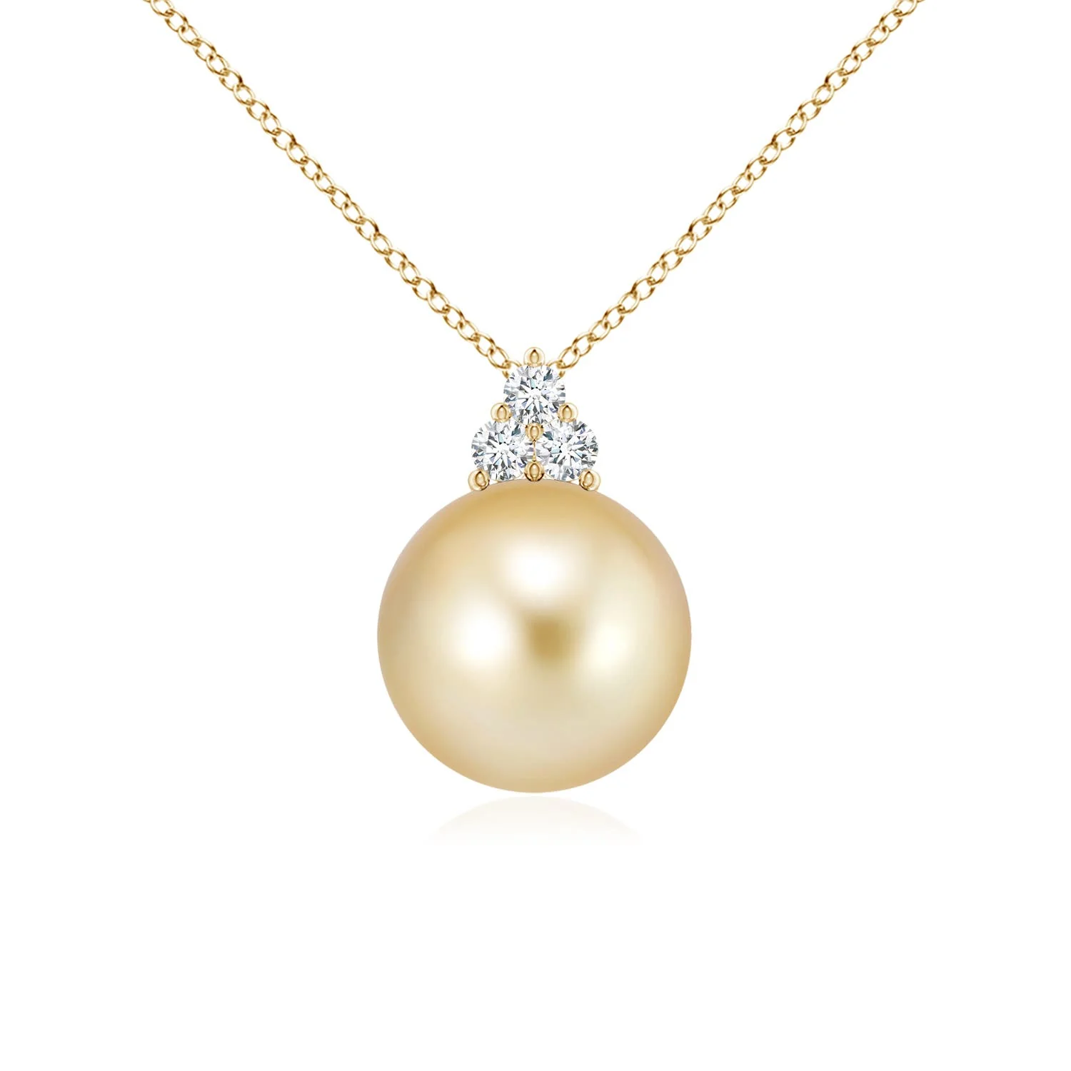10 MM Golden South Sea Pearl Cage Pendant in 18K White Gold - Image 8