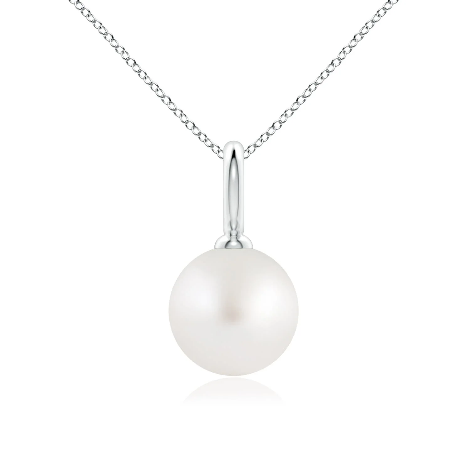 10 MM South Sea Cultured Pearl Cage Pendant in 18K White Gold - Image 6