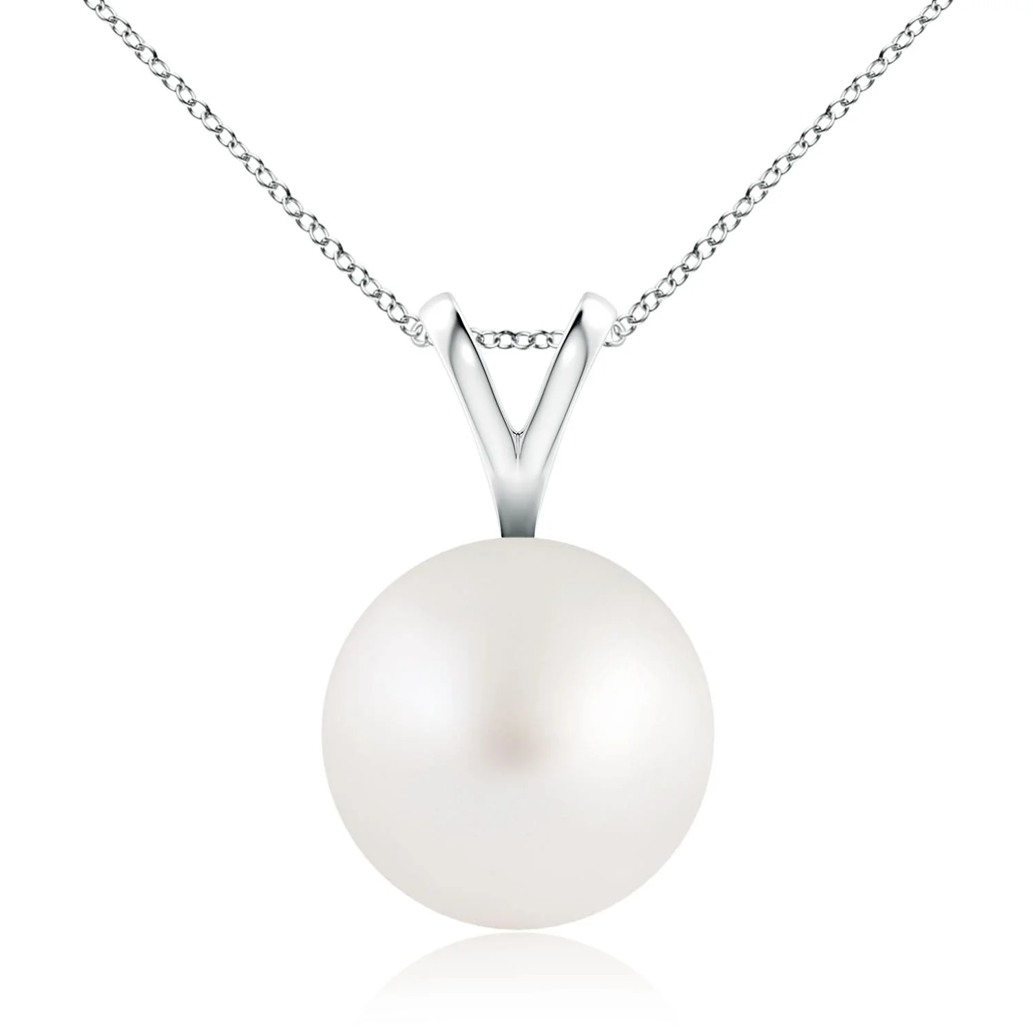 10 MM South Sea Cultured Pearl Cage Pendant in 18K White Gold - Image 7