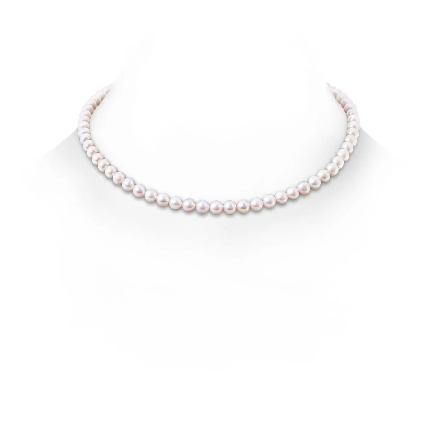 6-7 MM 6-7mm, 16" Freshwater Pearl Single Strand Necklace in Silver - Image 5