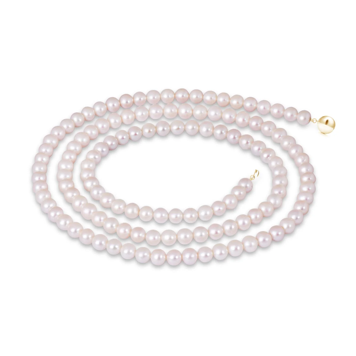 6-7 MM 6-7mm, 18" Freshwater Pearl Single Strand Necklace in 14K Yellow Gold - Image 4