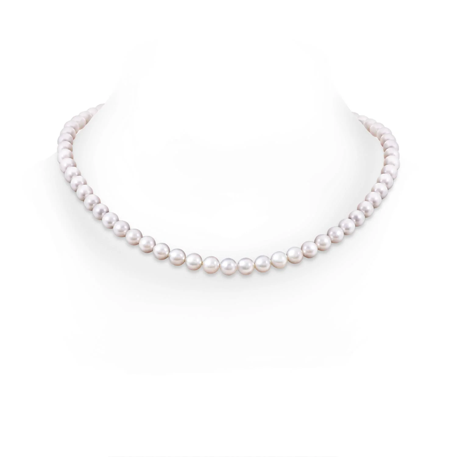 8-8.5 MM 8-8.5mm, 22" Japanese Akoya Pearl Matinee Necklace in 14K White Gold - Image 6