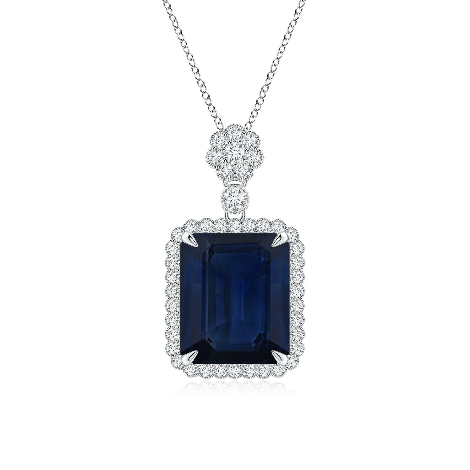 0.51 CTW Prong-Set Round Fancy Intense Pink Diamond Halo Pendant in 14K Yellow Gold - Image 6