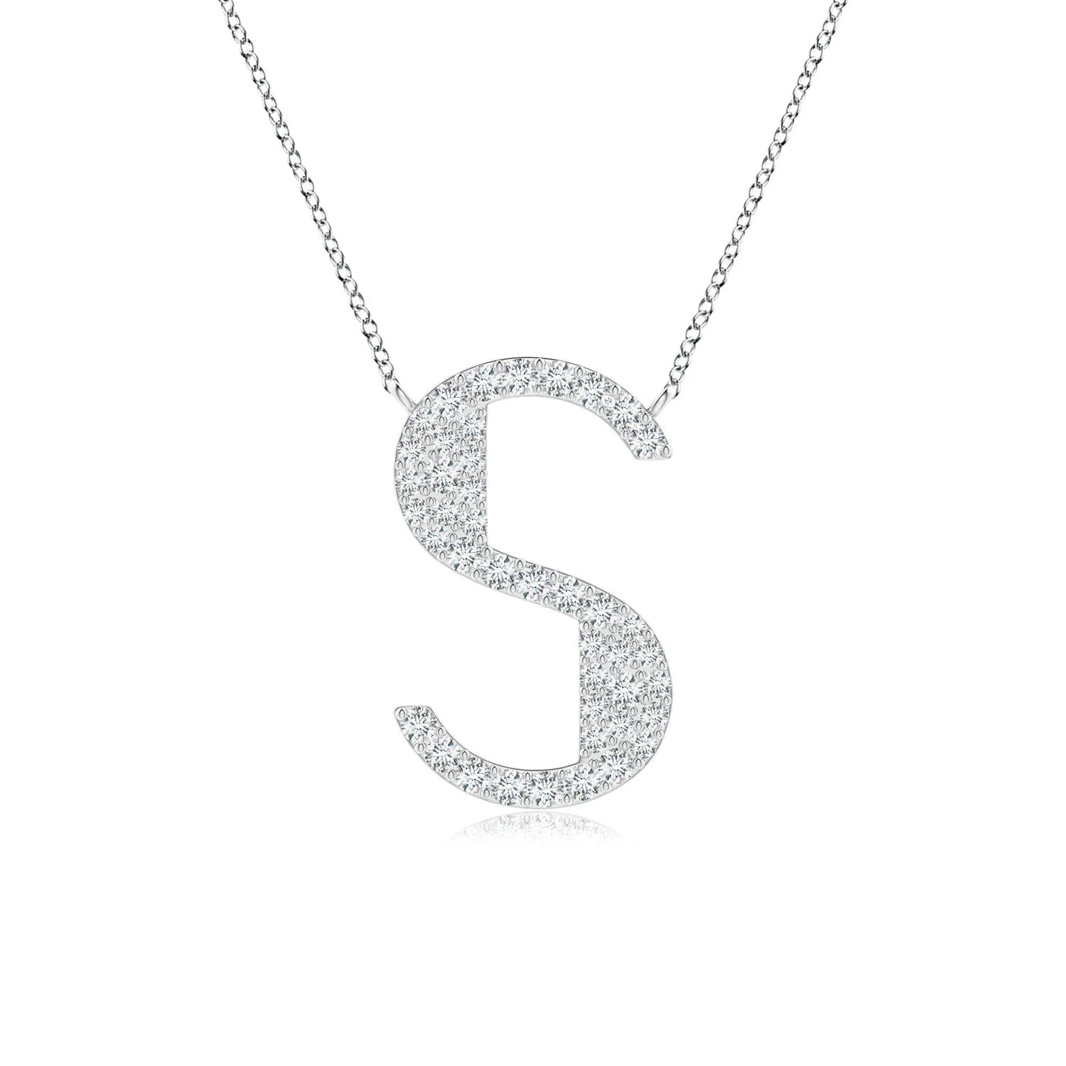 1.2 MM Prong-Set Diamond Capital "B" Initial Pendant in 18K Yellow Gold - Image 8