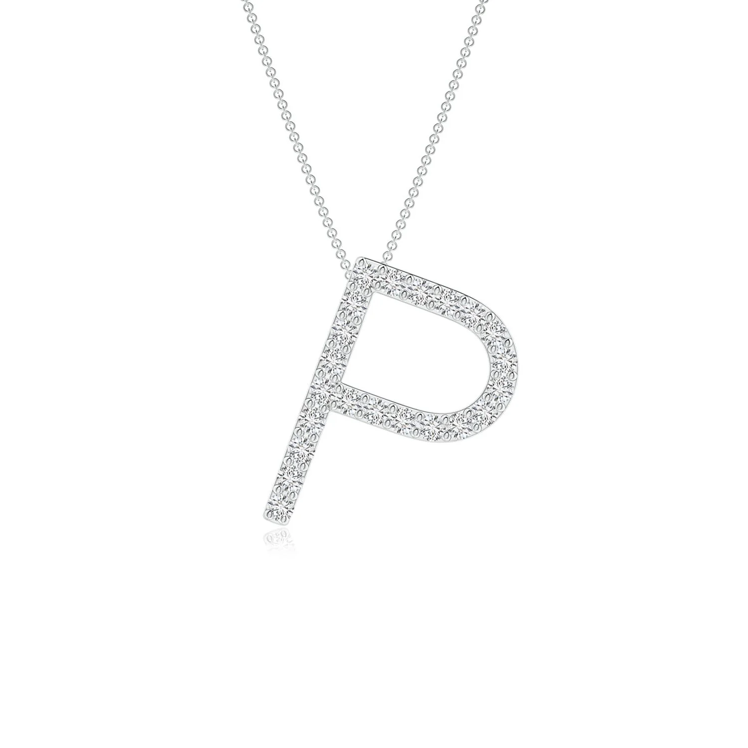 1.2 MM Prong-Set Diamond Capital "C" Initial Pendant in 18K White Gold - Image 6