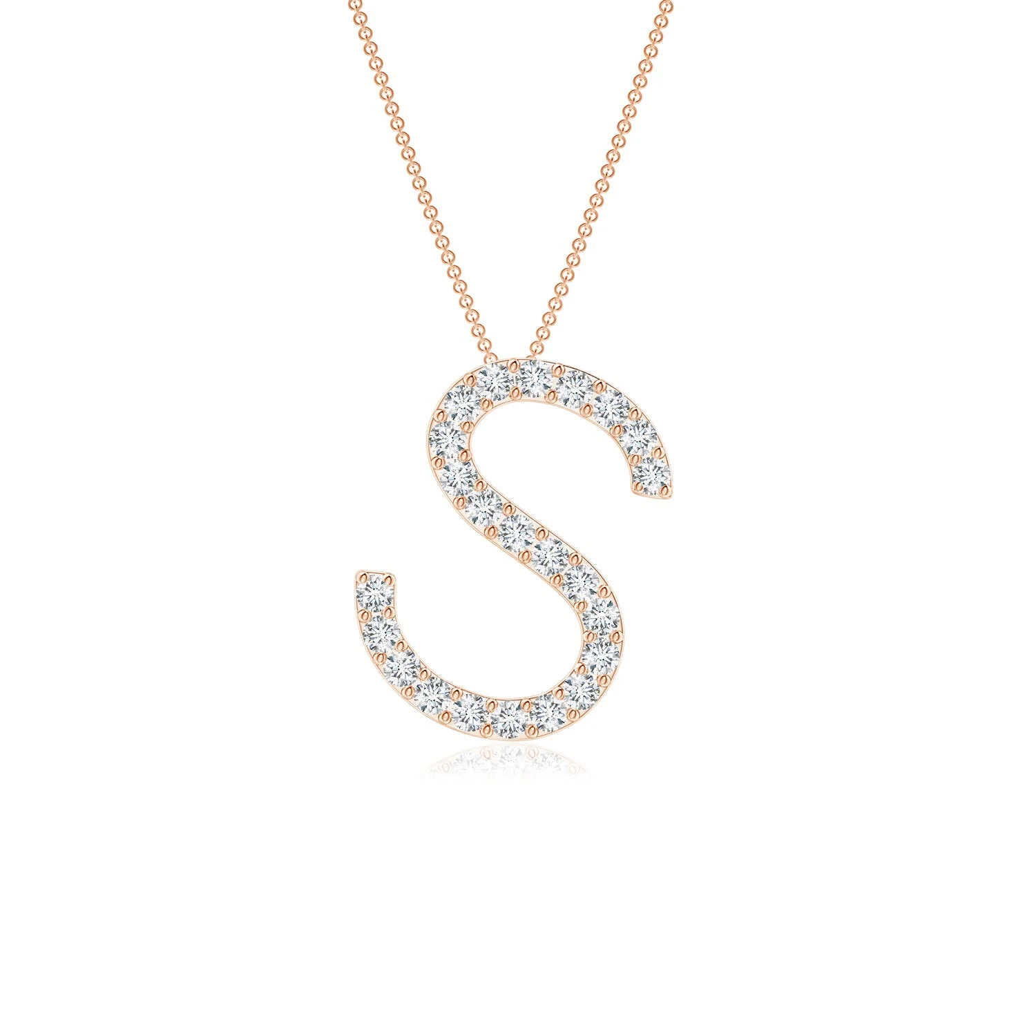 1.2 MM Prong-Set Diamond Capital "G" Initial Pendant in 18K Yellow Gold - Image 10