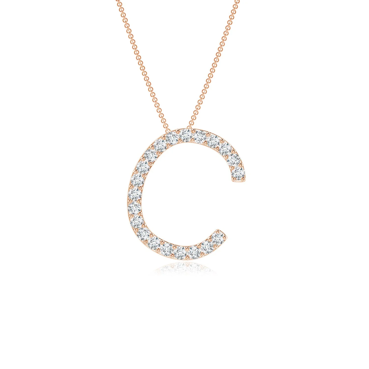 1.3 MM Prong-Set Diamond Capital "N" Initial Pendant in 18K White Gold - Image 6
