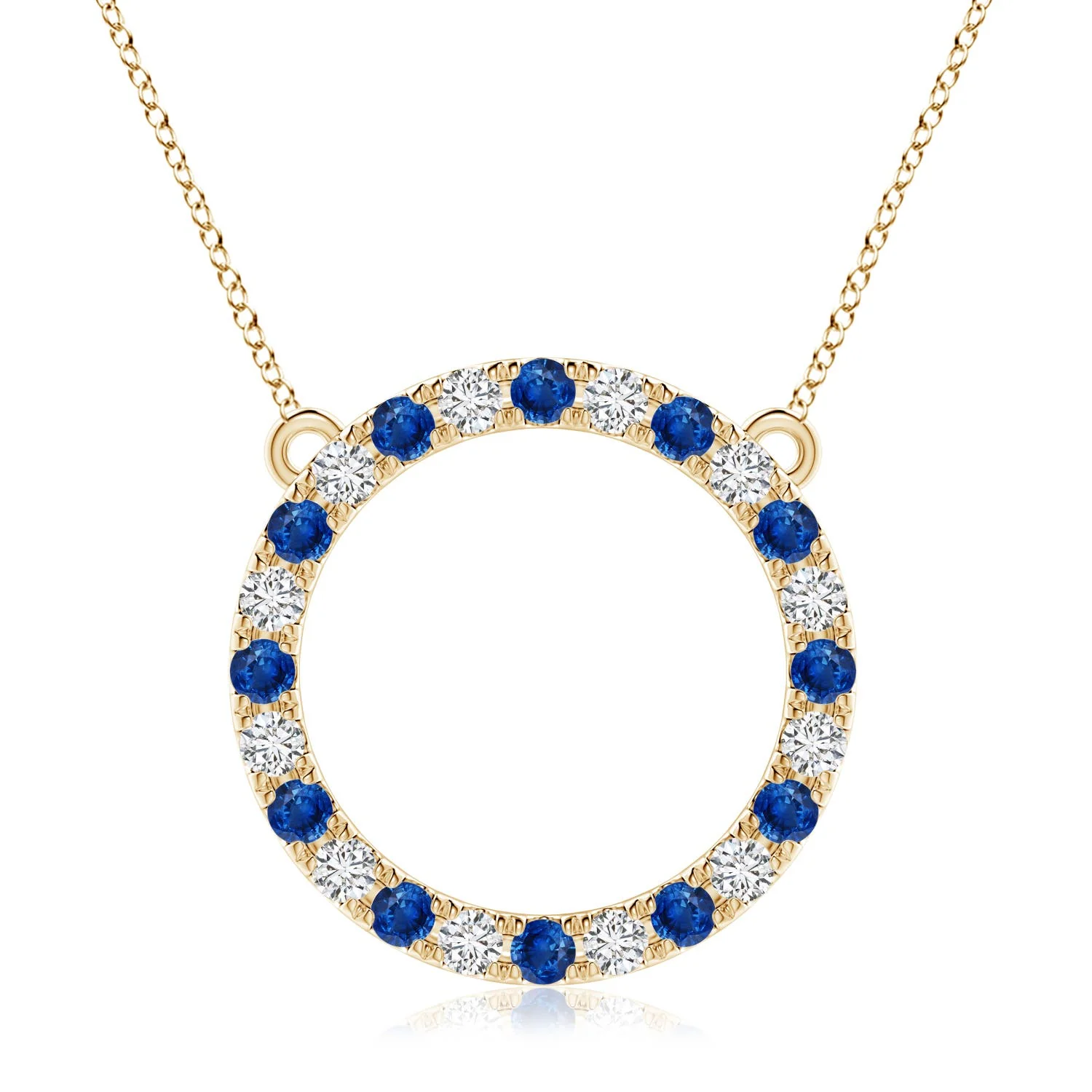 2.3 CTW Round and Marquise Sapphire Olive Branch Pendant in 18K Yellow Gold - Image 9