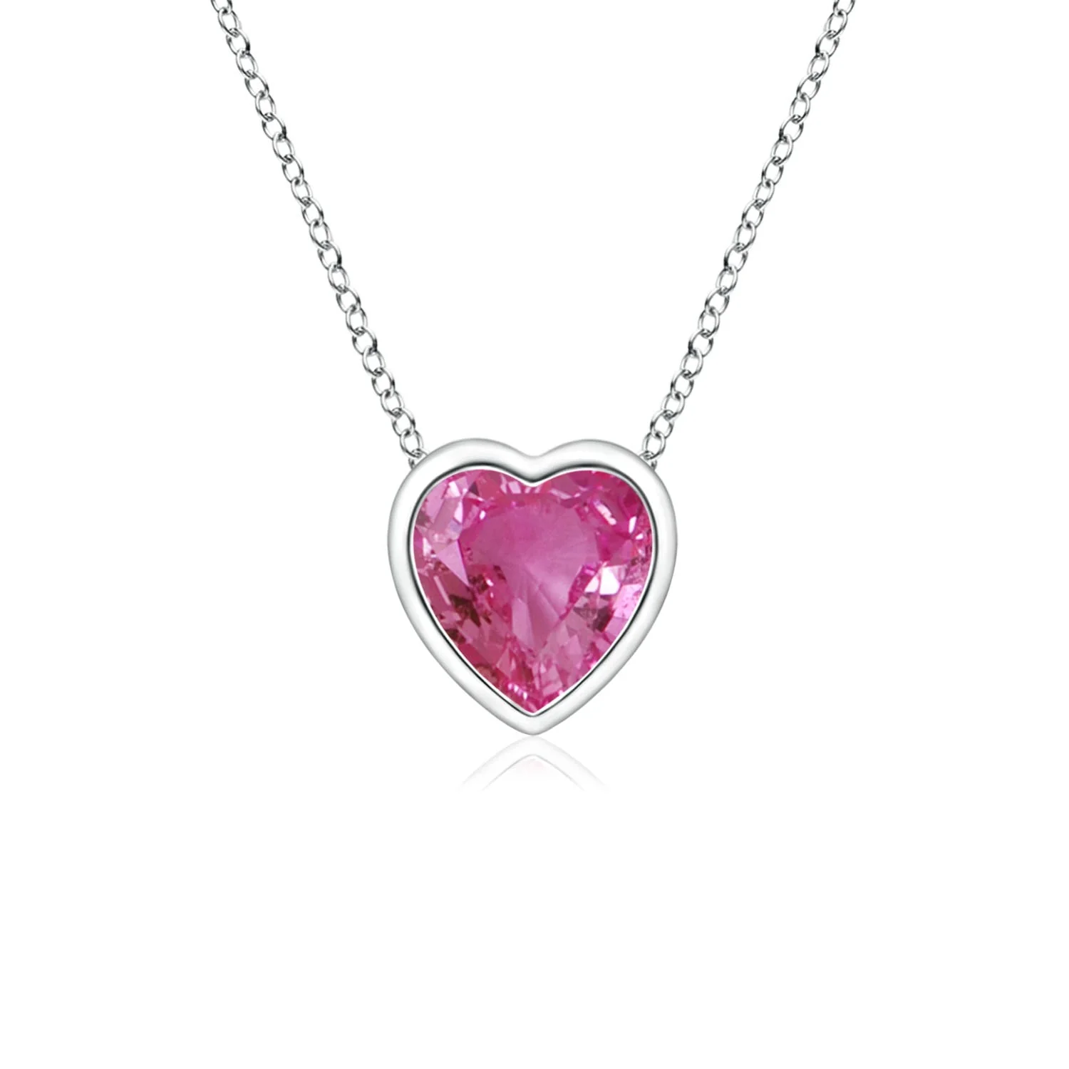0.6 CTW Solitaire Round Pink Sapphire Infinity Twist Pendant in 14K Rose Gold - Image 8