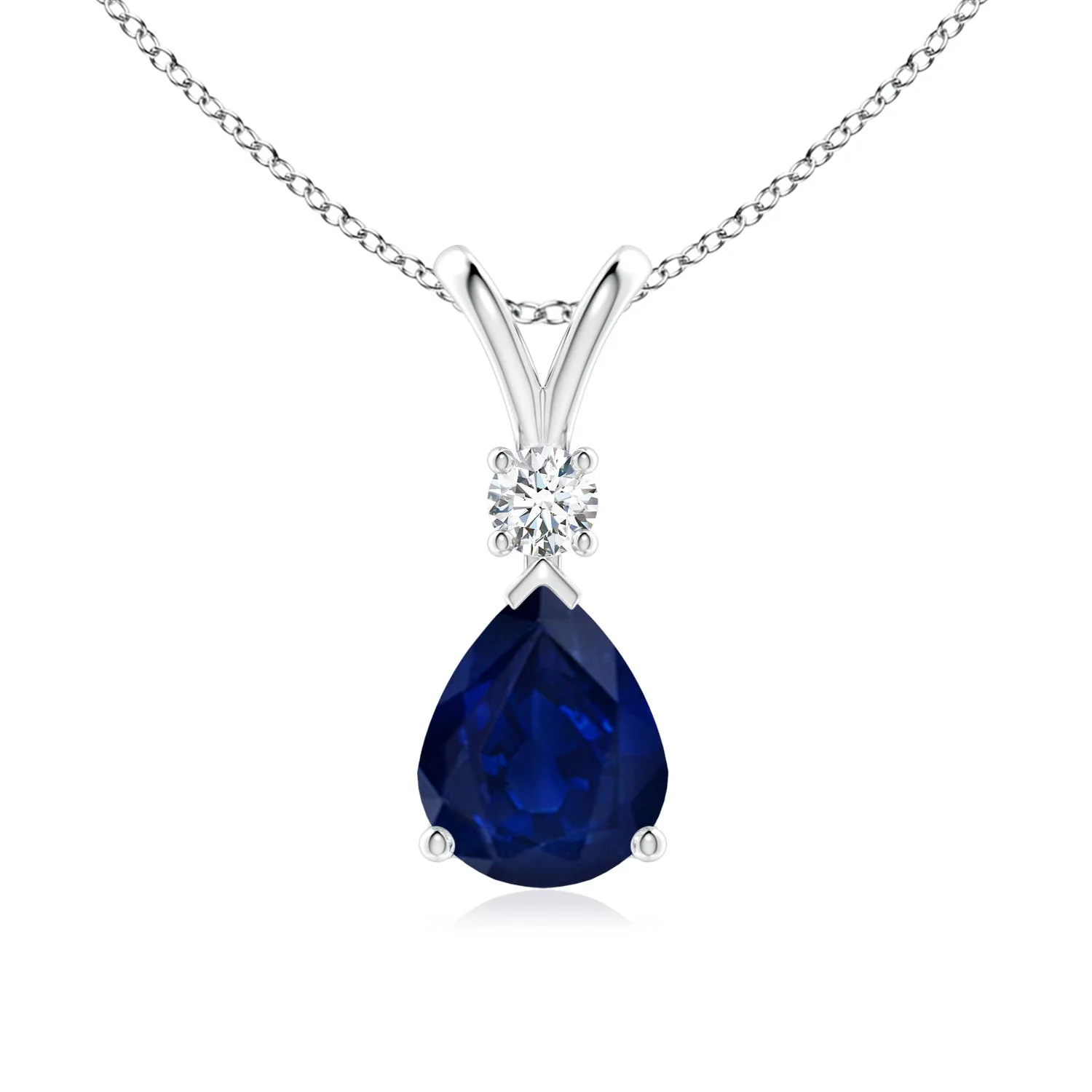 2.2 CTW Solitaire Round Sapphire Infinity Twist Pendant in 14K Rose Gold - Image 4