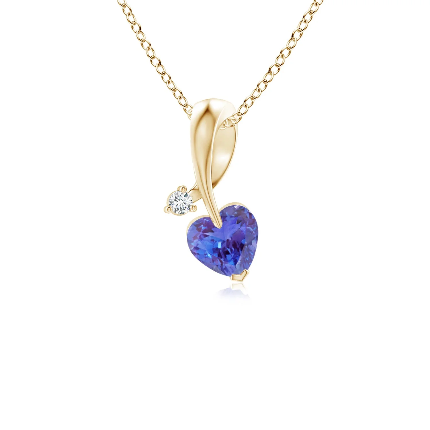 0.5 CTW Solitaire Round Tanzanite Infinity Twist Pendant in Silver - Image 3