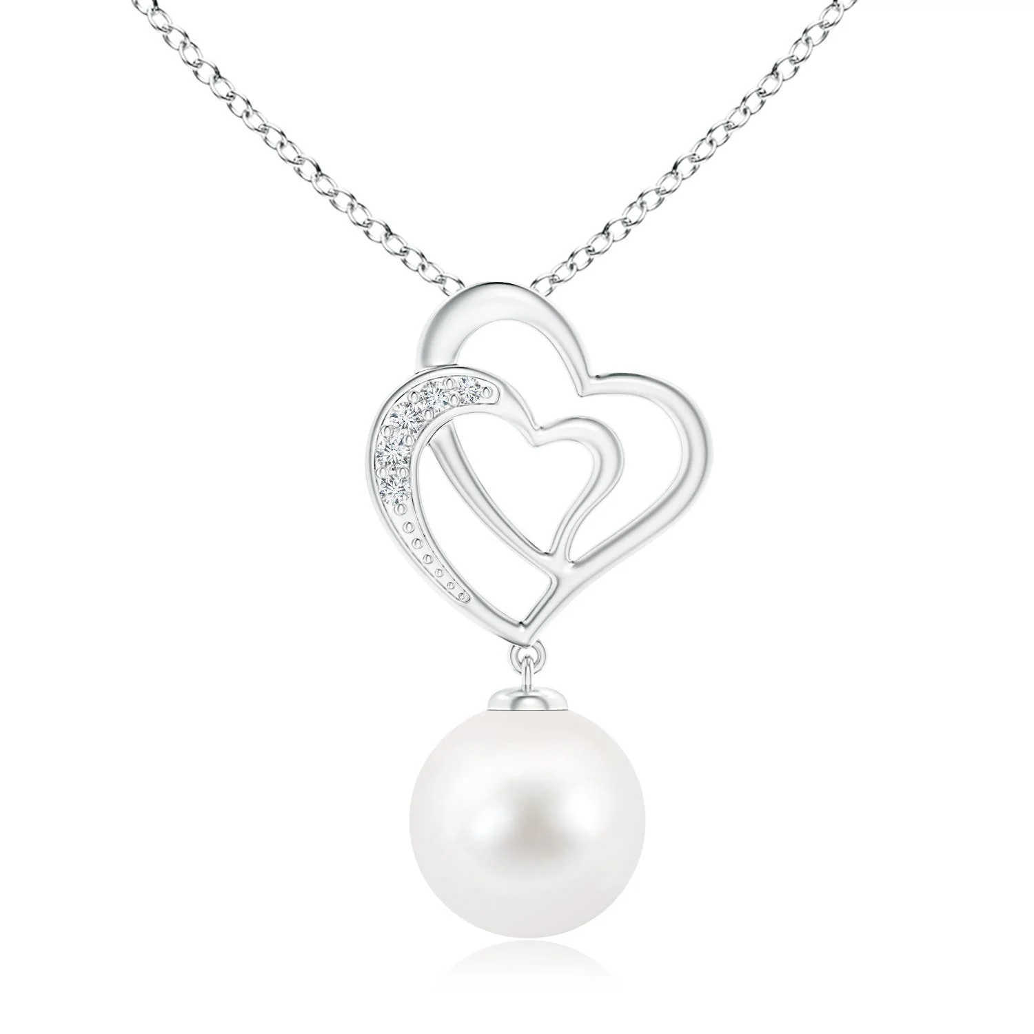 10 MM Freshwater Pearl & Swiss Blue Topaz Lariat Necklace in 18K White Gold - Image 7