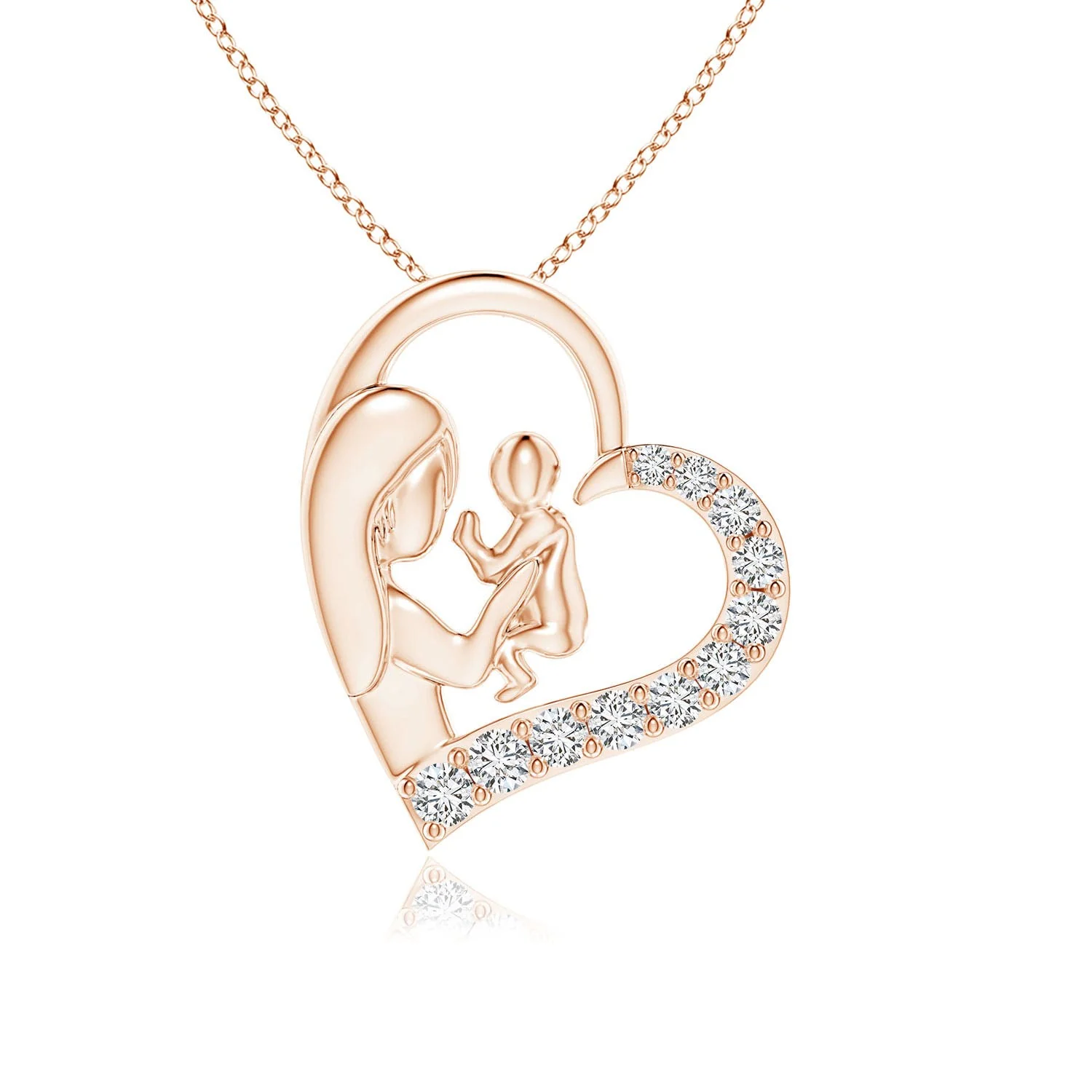 9 MM Tahitian Pearl V-Bale Pendant in 18K Rose Gold