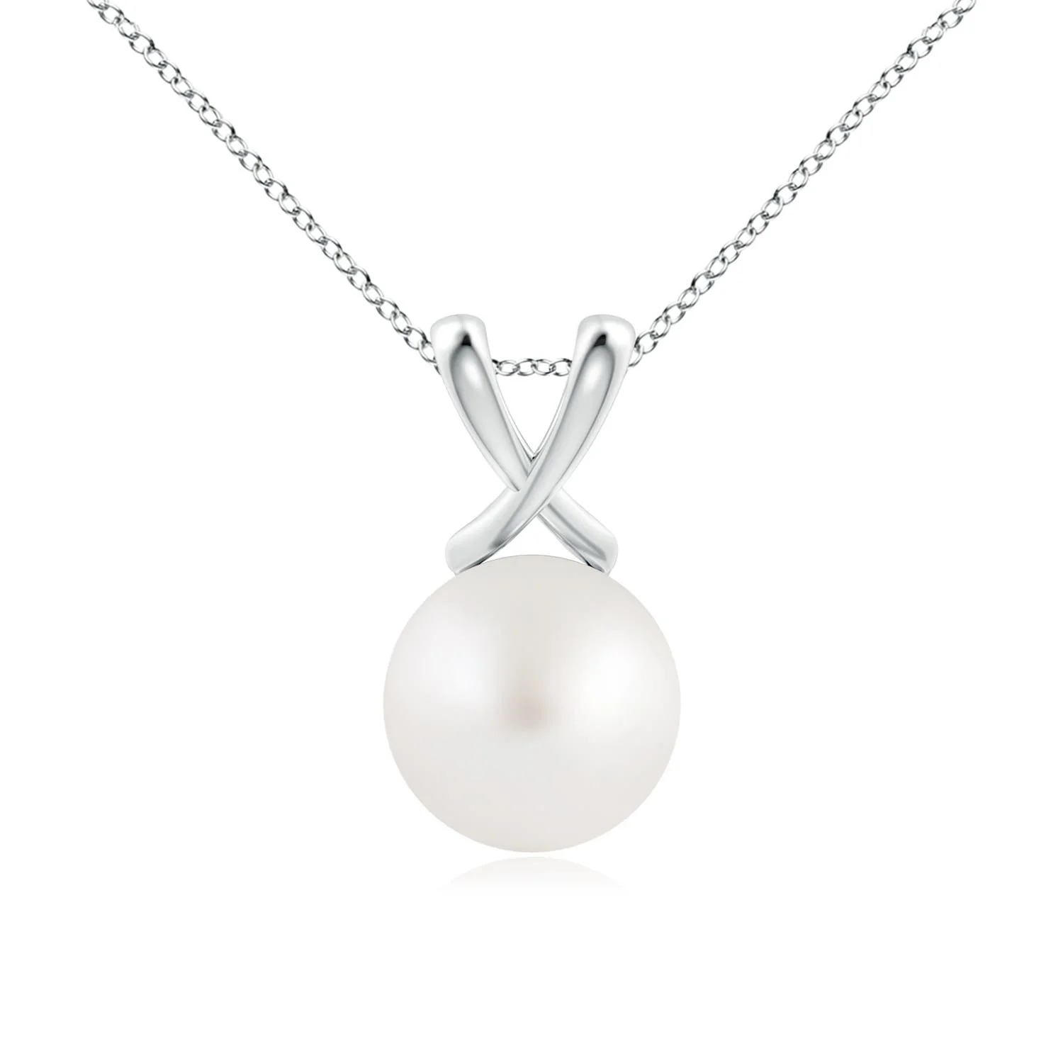 10 MM Classic South Sea Pearl Solitaire Pendant in 18K White Gold - Image 4