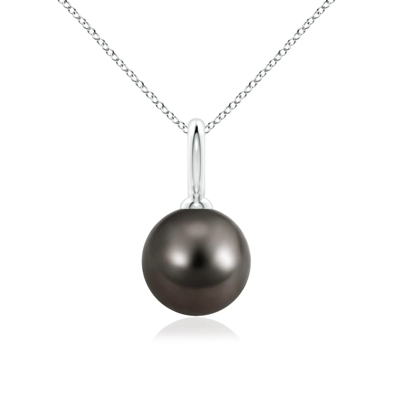 10 MM Classic South Sea Pearl Solitaire Pendant in 18K White Gold - Image 9