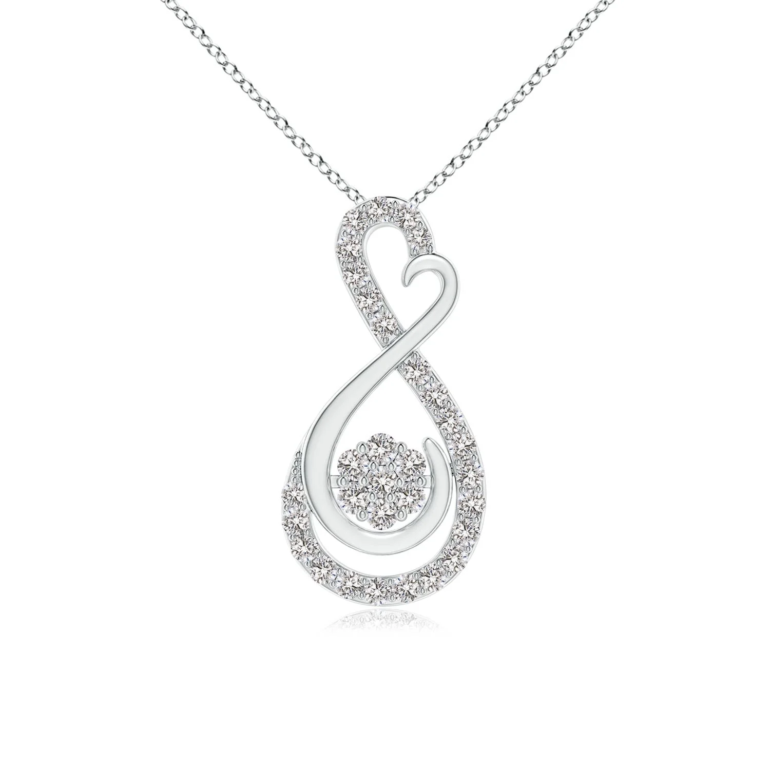 1.6 MM Pave-Set Diamond Infinity Circle Pendant in 14K White Gold - Image 5