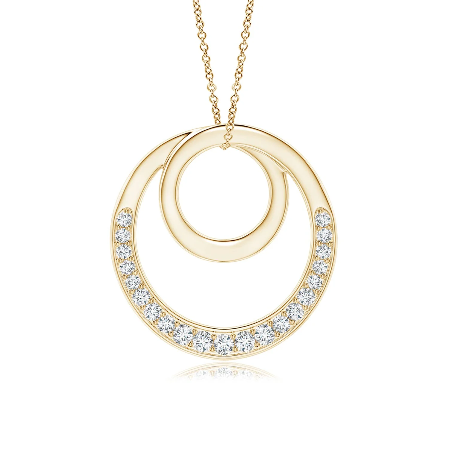 1.35 MM Cluster Diamond Infinity Heart Pendant in 18K Yellow Gold - Image 10