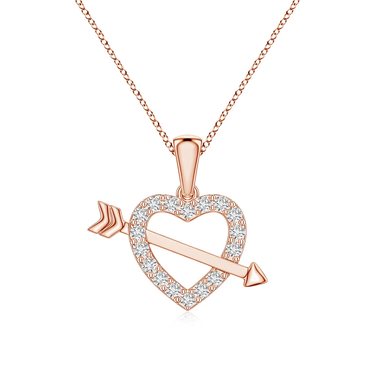 1.75 MM Diamond Heart Mother & Baby Pendant in 14K Rose Gold - Image 7