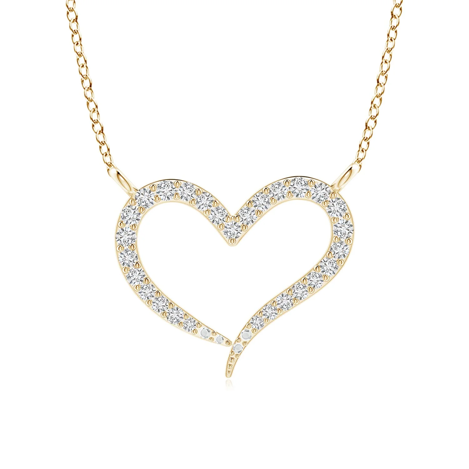 1.75 MM Diamond Heart Mother & Baby Pendant in 14K Yellow Gold - Image 5