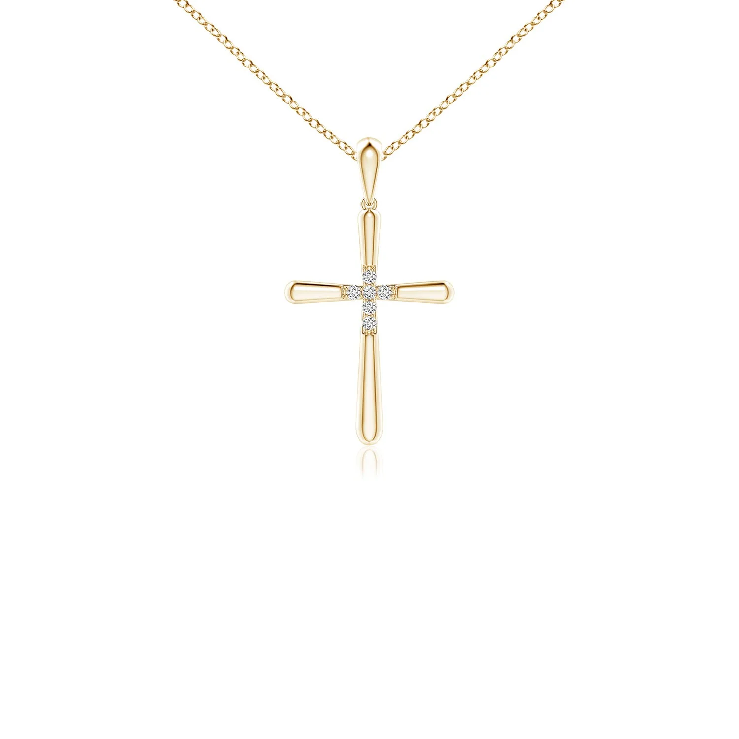 1 MM Diamond Cross and Infinity Pendant in 14K Yellow Gold - Image 7
