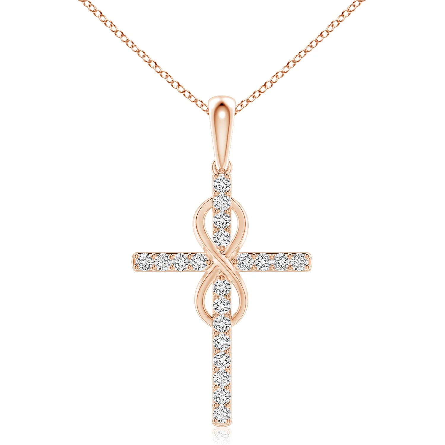 1.97 CTW Prong-Set Diamond Budded Cross Pendant in 18K Yellow Gold - Image 10