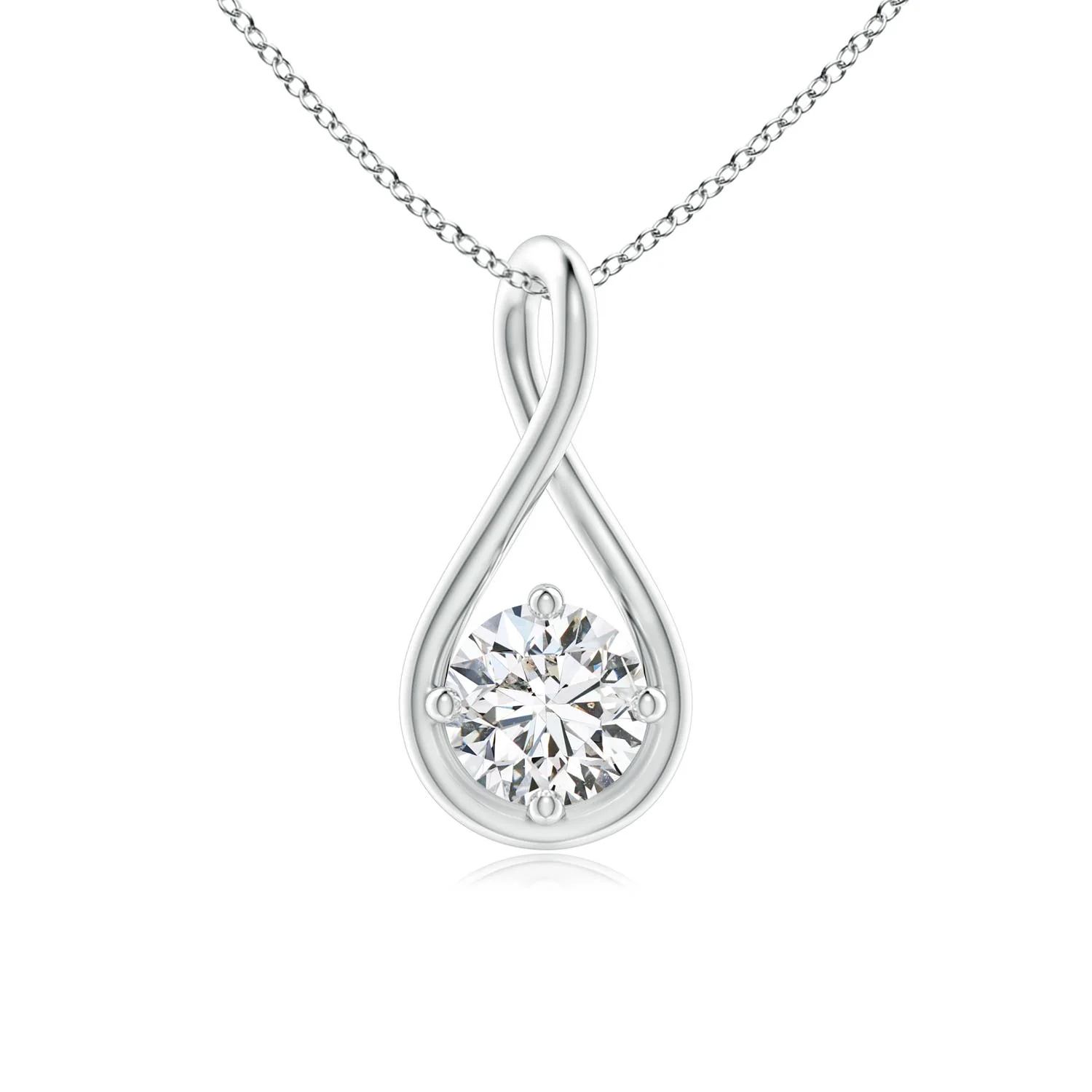 2.0 CTW Solitaire Fancy Intense Blue Diamond Twist Bale Pendant in 18K White Gold - Image 3