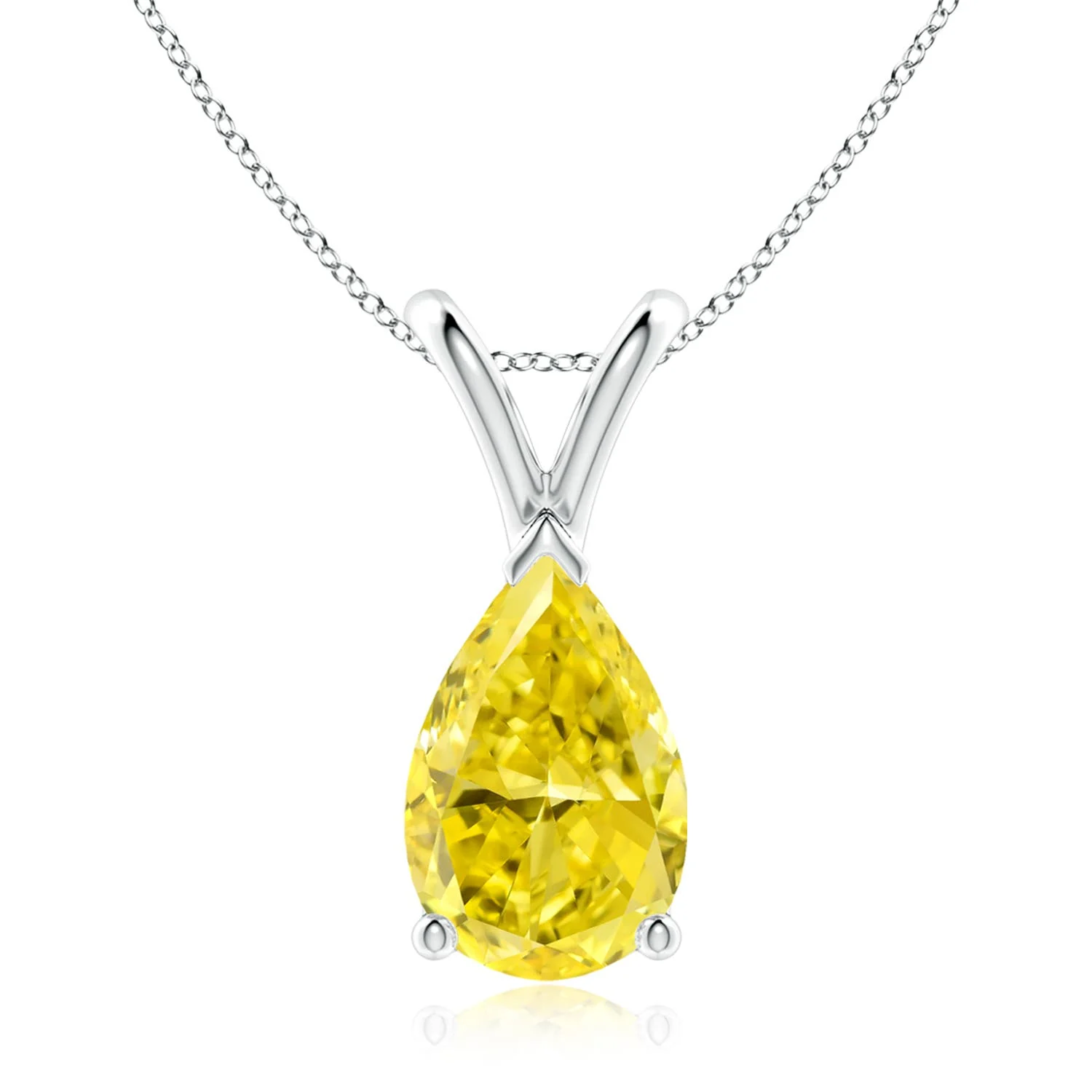0.66 CTW Bezel-Set Solitaire Round Fancy Intense Pink Diamond Halo Pendant in 18K White Gold - Image 3