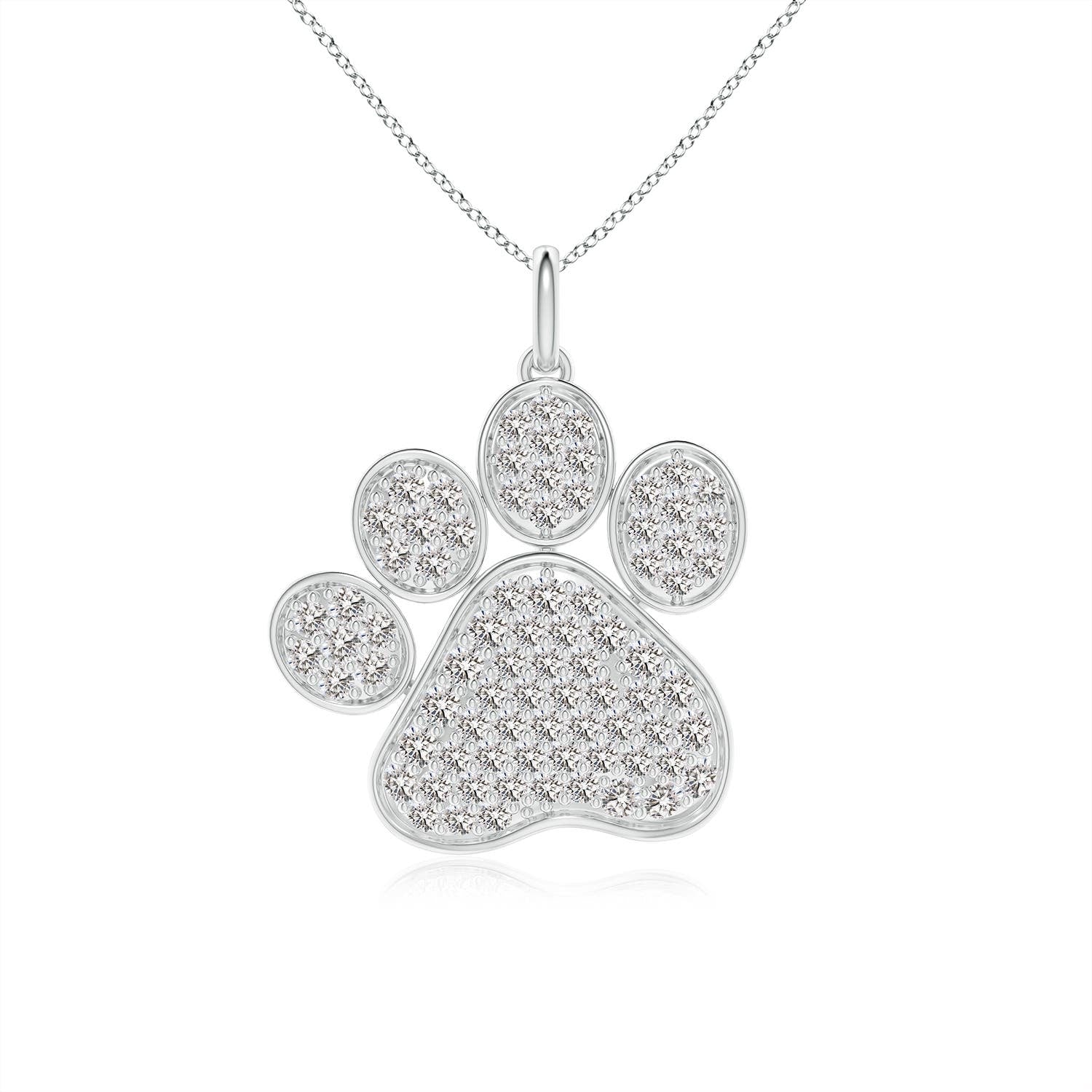1.66 CTW Pave-Set Diamond Paw Pendant in 14K White Gold - Image 10