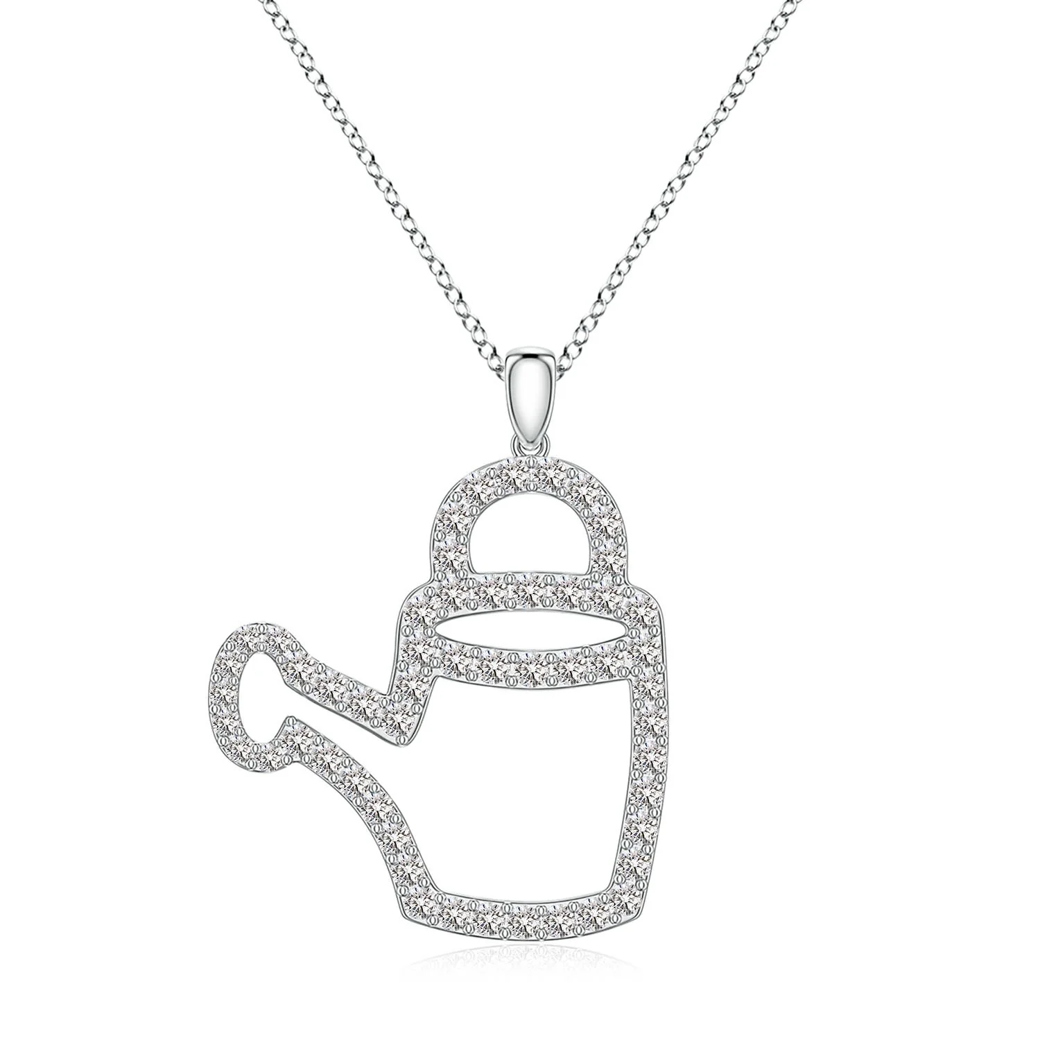 1.66 CTW Pave-Set Diamond Paw Pendant in 14K White Gold - Image 6