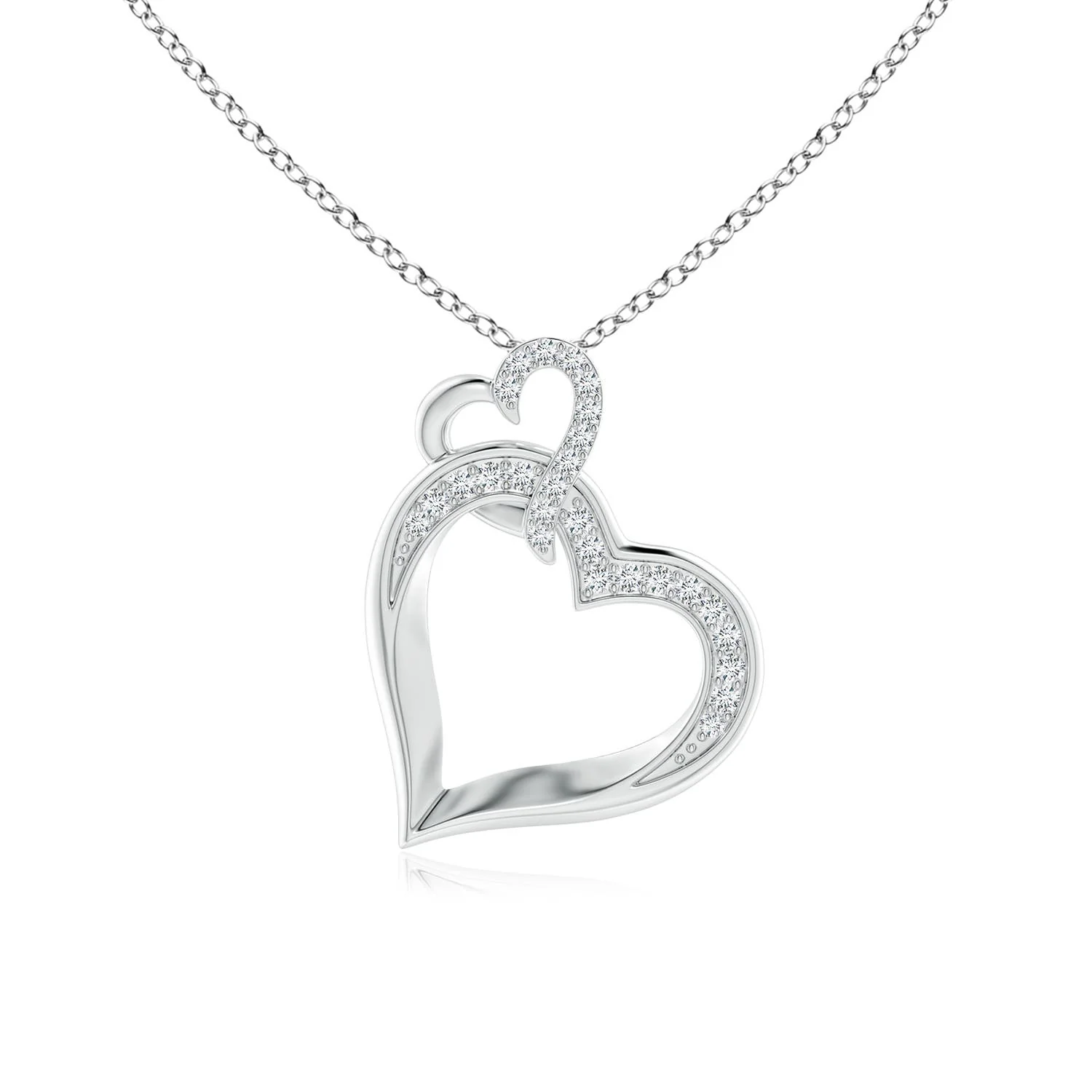 2.5 MM North Star Diamond Disc Pendant in 18K White Gold