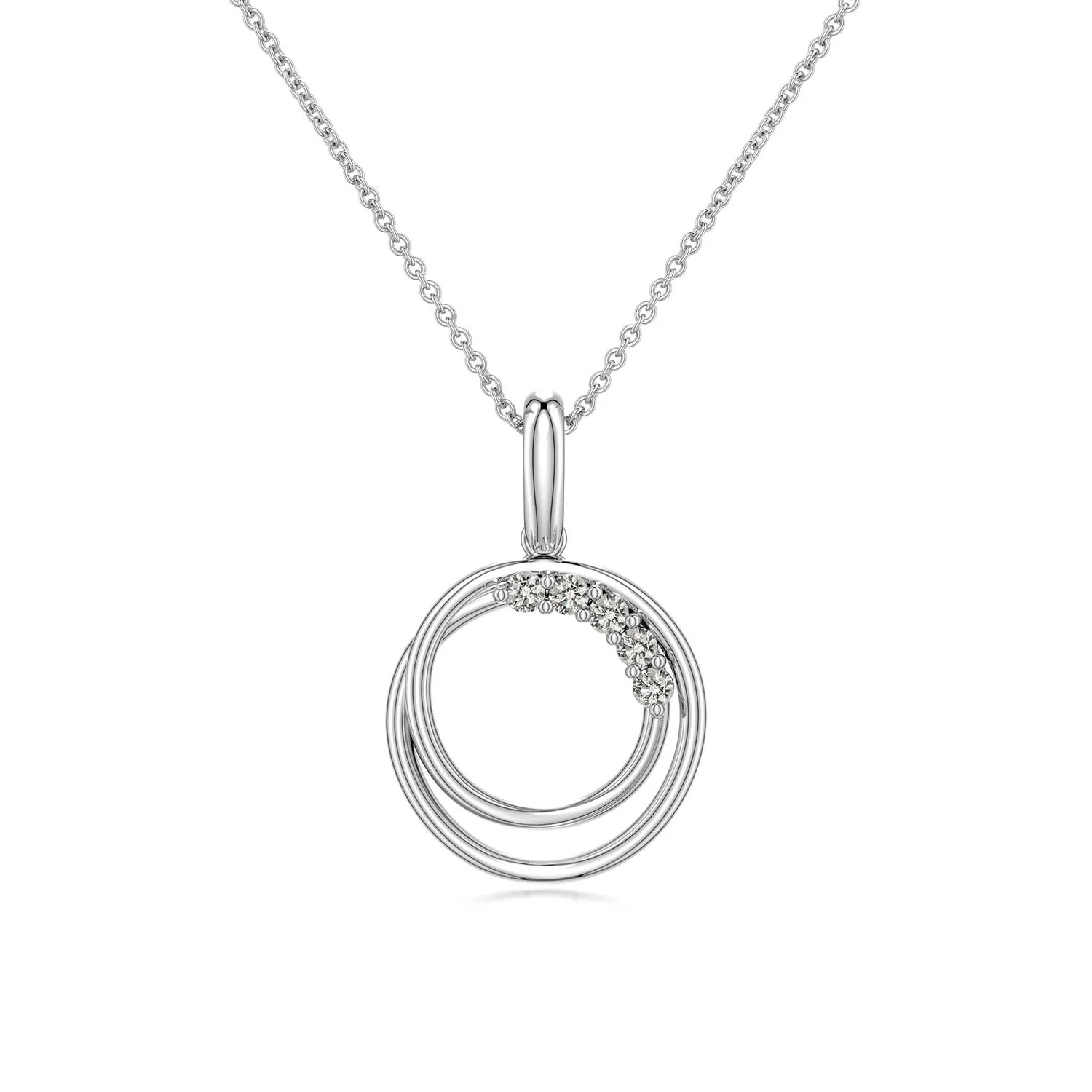 1.2 MM Pave-Set Diamond Dove Pendant in 18K White Gold - Image 6