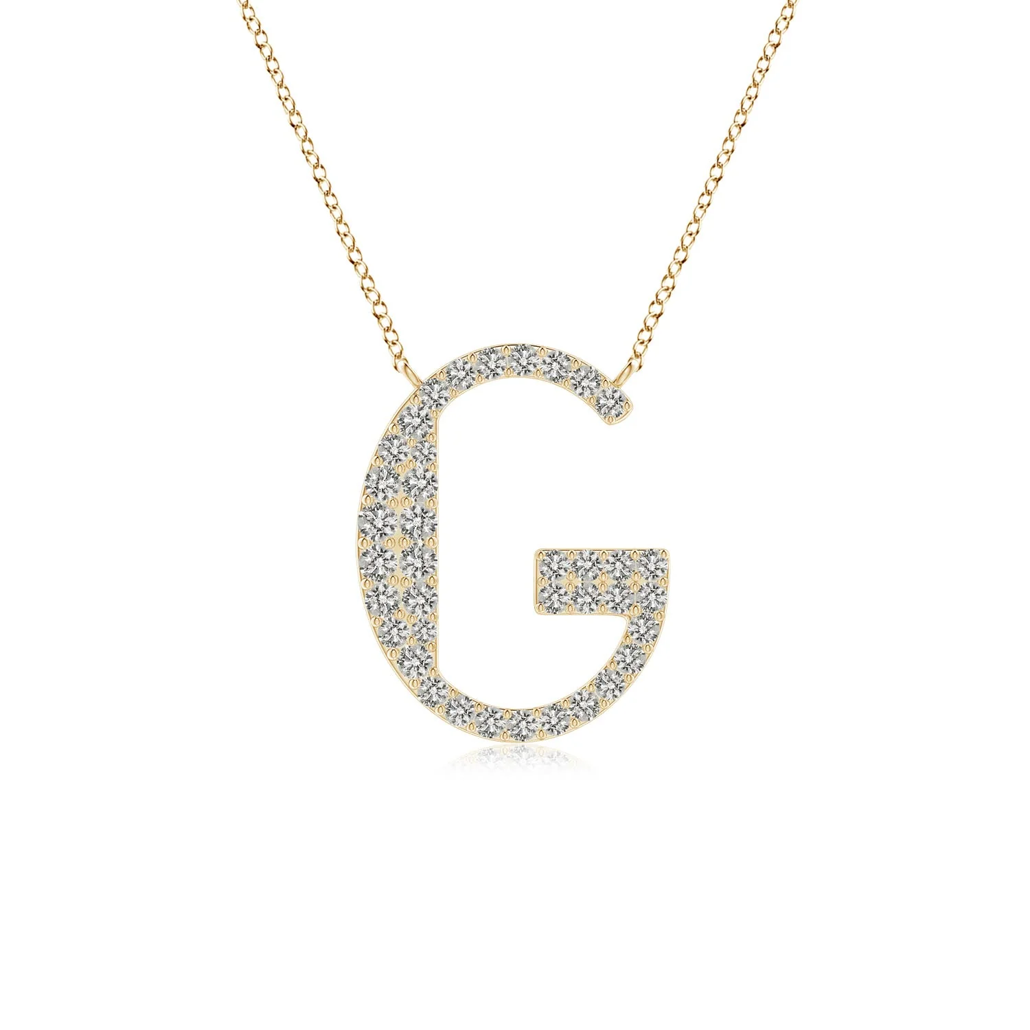 1.05 MM U-Pave Set Diamond Key Pendant in 18K Yellow Gold - Image 5
