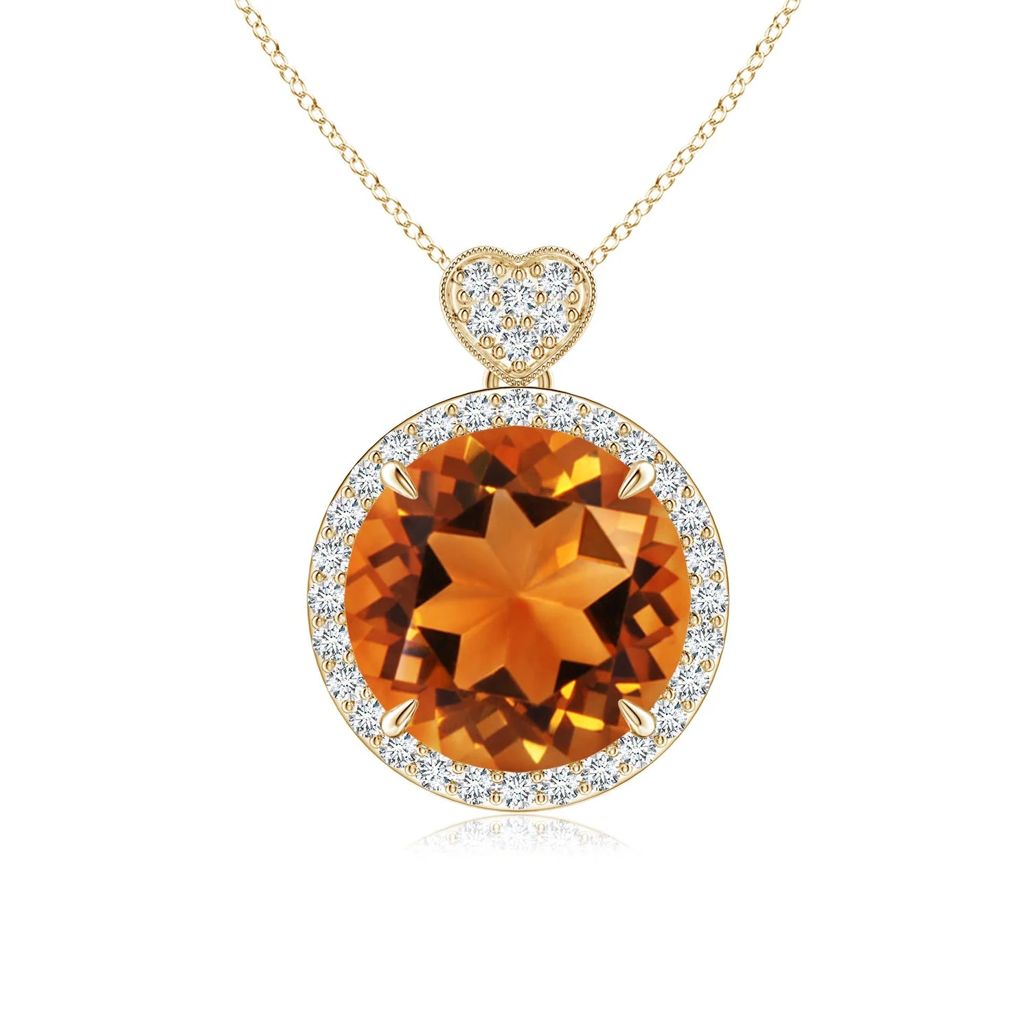 0.89 CTW Citrine and Diamond Multi-Shape Scorpio Pendant in 14K Yellow Gold - Image 3