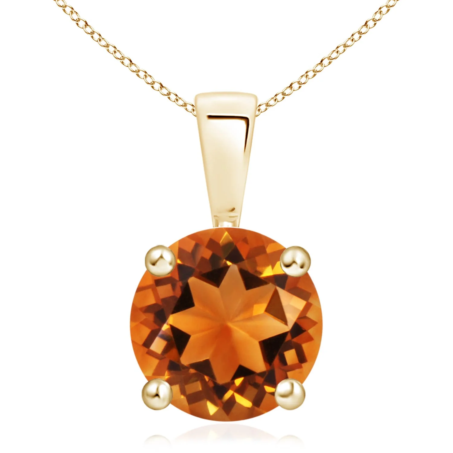 0.89 CTW Citrine and Diamond Multi-Shape Scorpio Pendant in 14K Yellow Gold - Image 7