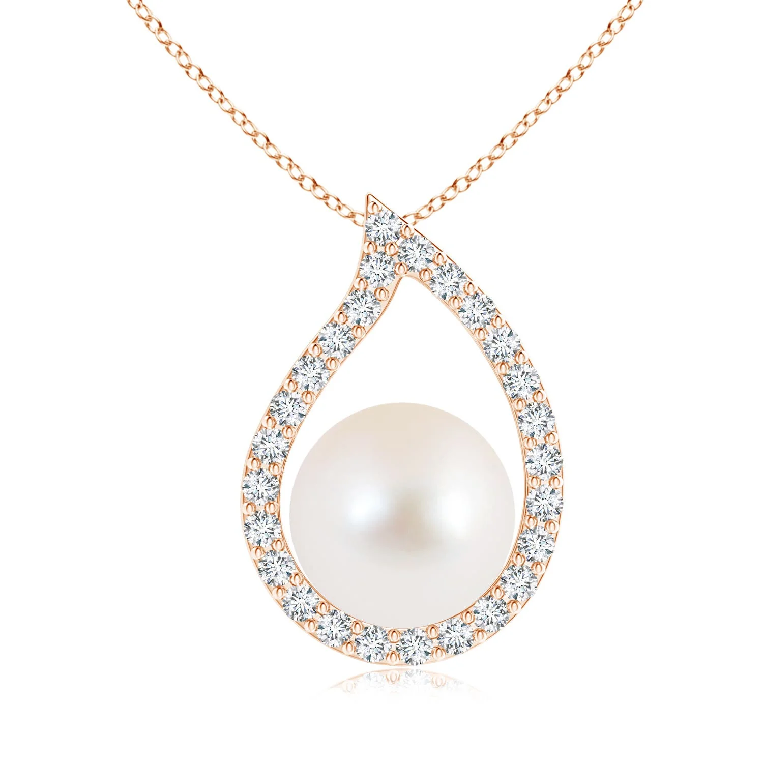 4 MM Freshwater Pearl Cancer Constellation Medallion Pendant in 18K White Gold - Image 3